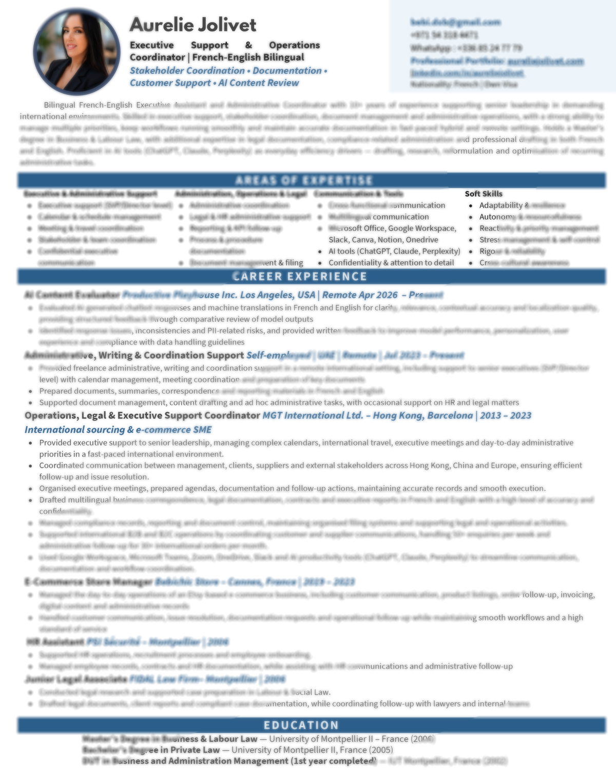CV avant